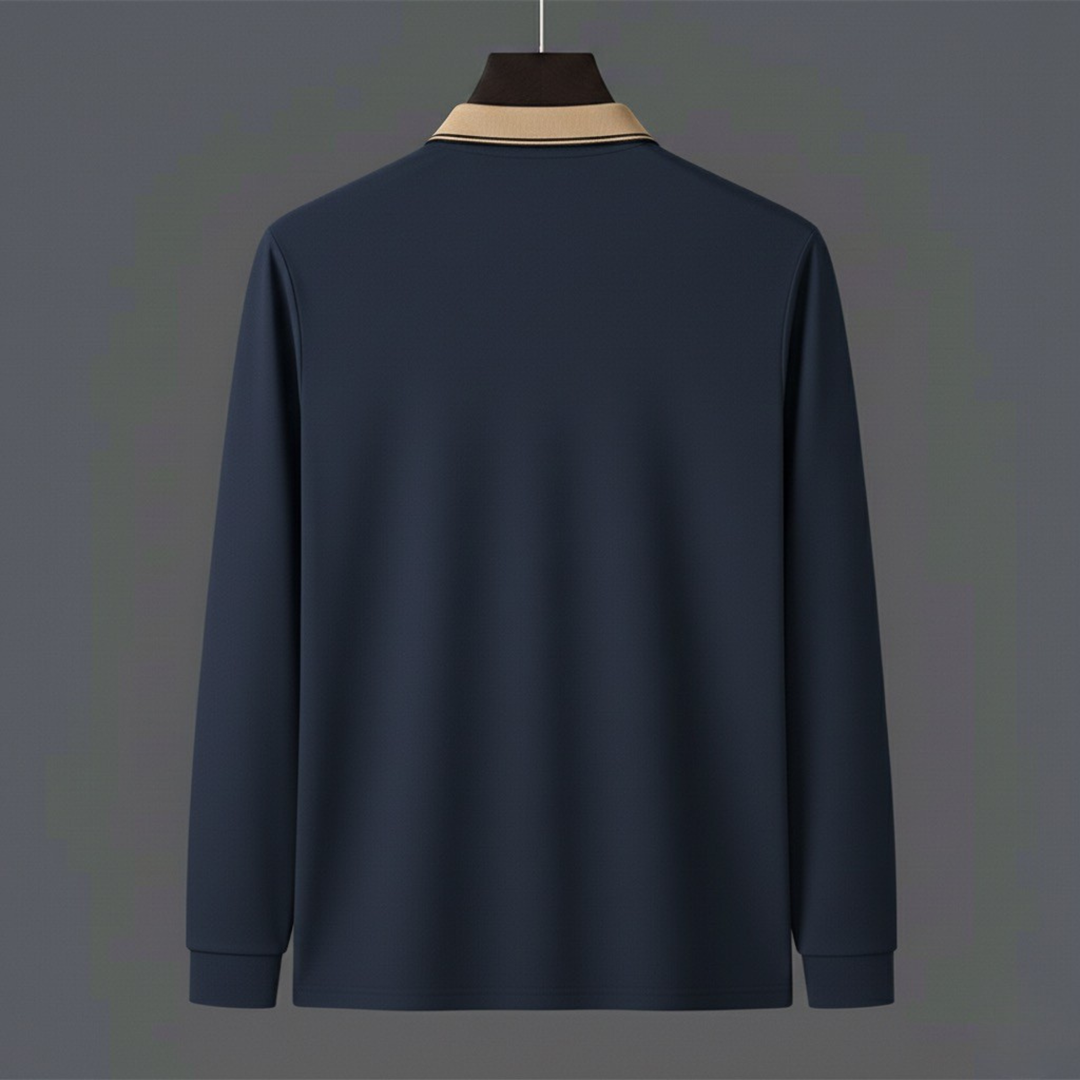 Navy Beige-Collar Premium Polo