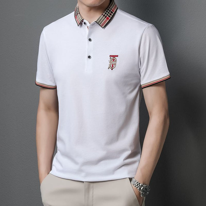 High end embroidered short sleeve POLO T-shirt for men's
