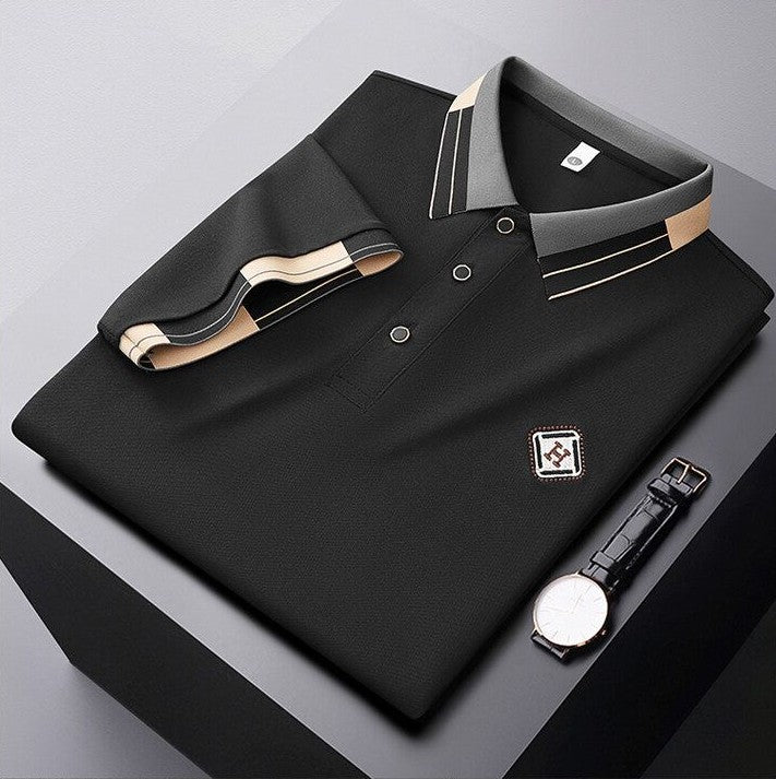Classic Plaid Trim Polo T-Shirt