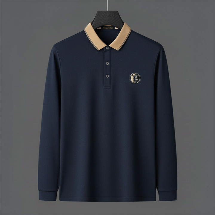 Navy Beige-Collar Premium Polo