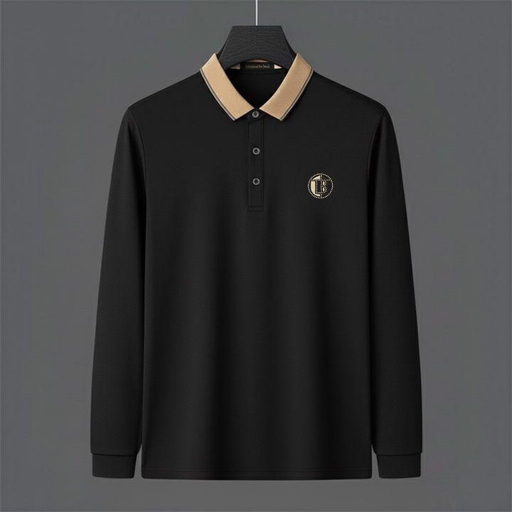Black Beige-Collar Premium Polo