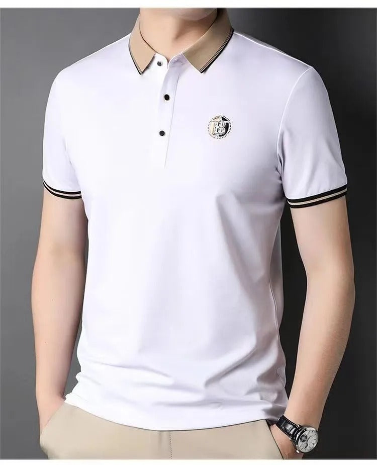 Men's Polos T-shirt Straight Lapel Short Sleeve Business Fashion Daily Wear