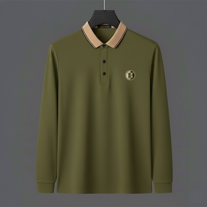 Olive Beige-Collar Premium Polo