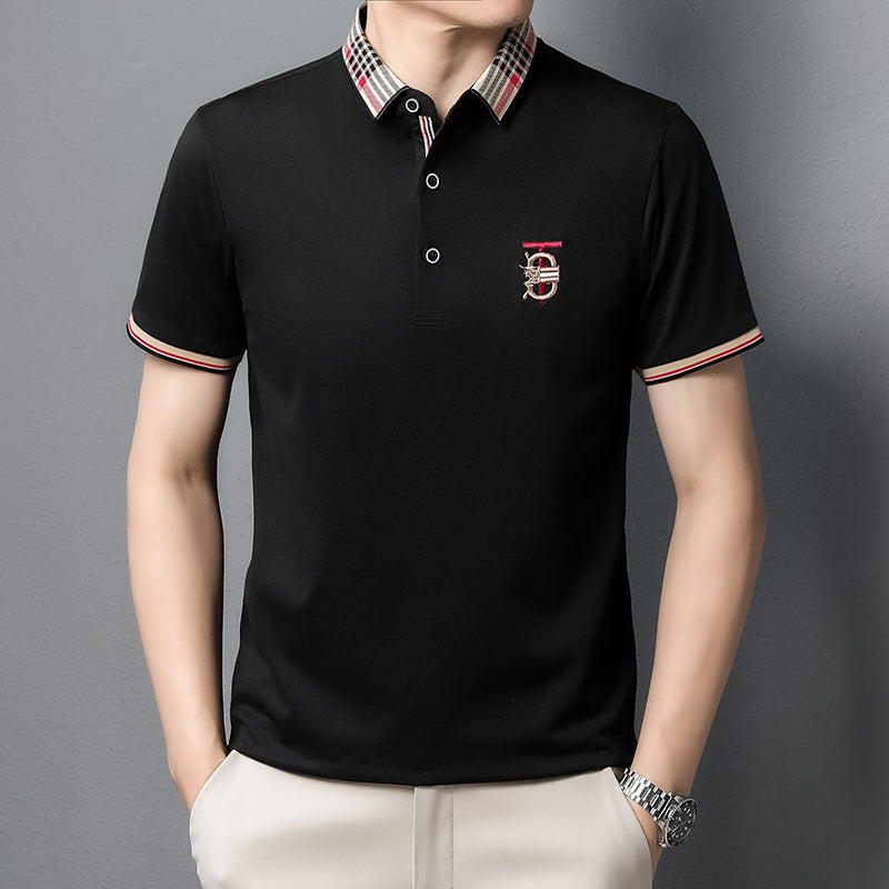 High end embroidered short sleeve POLO T-shirt for men's