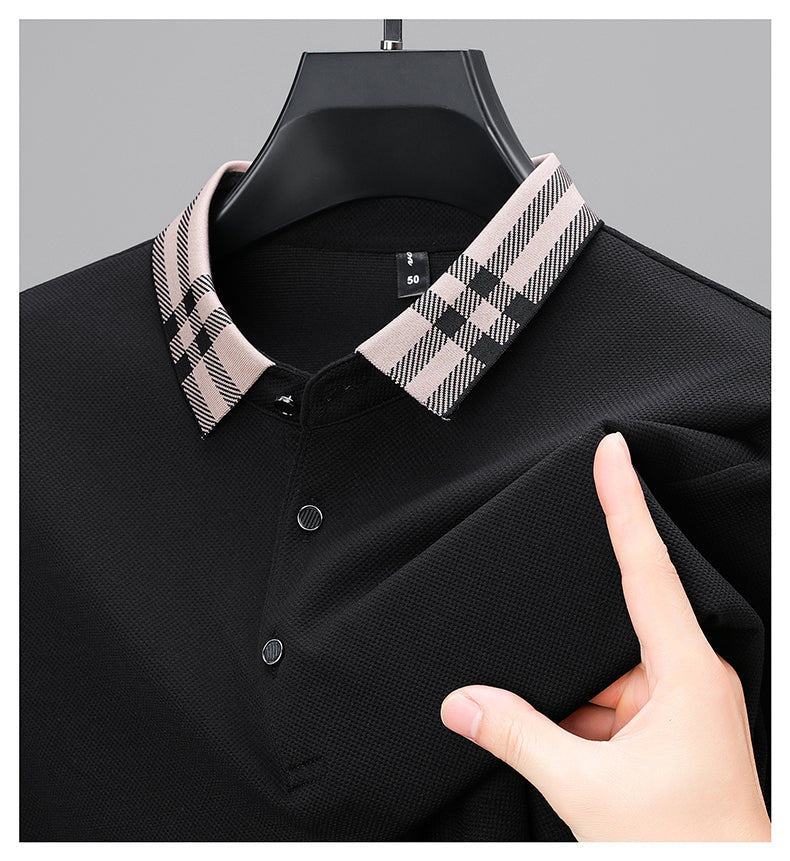 High quality long sleeve men's polo t shirt || flip collar || comfortable || casual