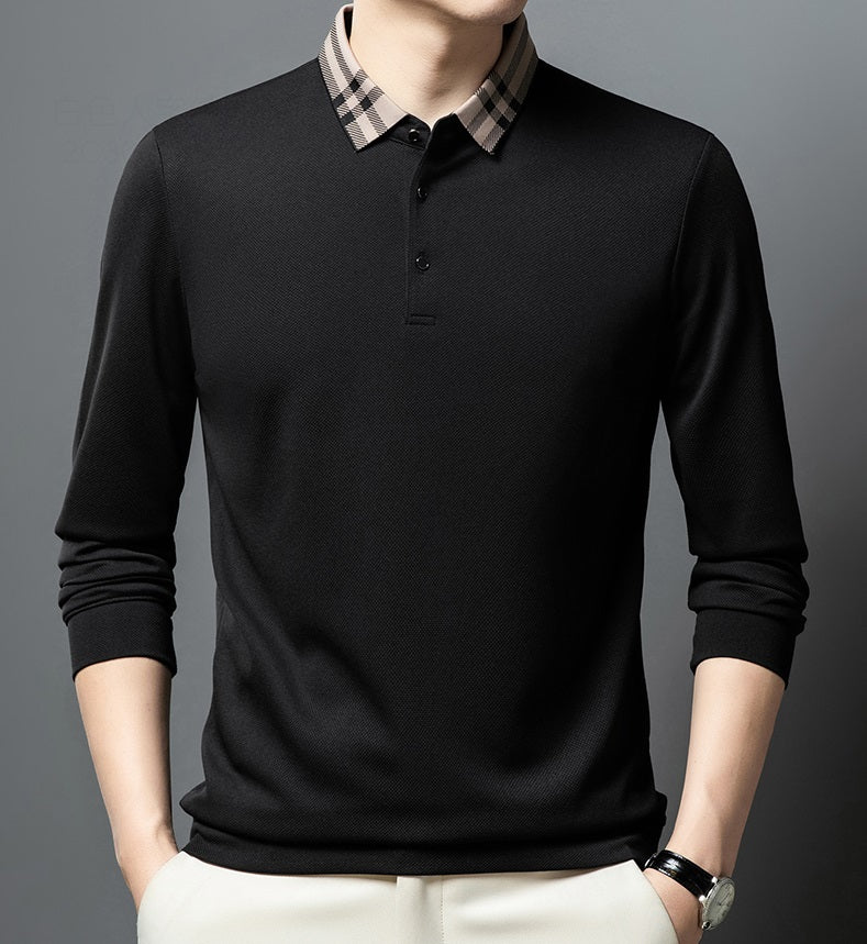 High quality long sleeve men's polo t shirt || flip collar || comfortable || casual