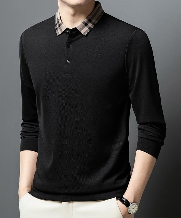 High quality long sleeve men's polo t shirt || flip collar || comfortable || casual