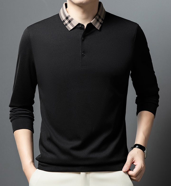 High quality long sleeve men's polo t shirt || flip collar || comfortable || casual