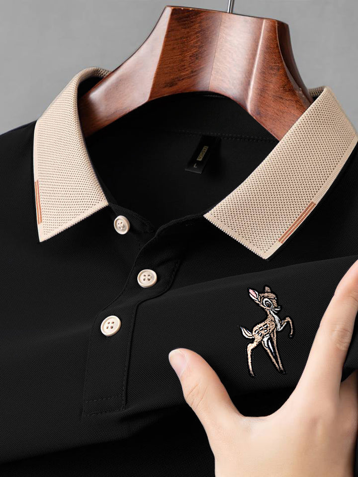 High Quality Embroidred Dear Men's Polo T Shirt