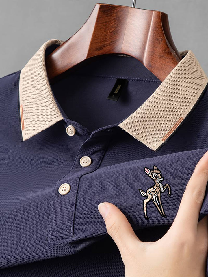 High Quality Embroidred Dear Men's Polo T Shirt