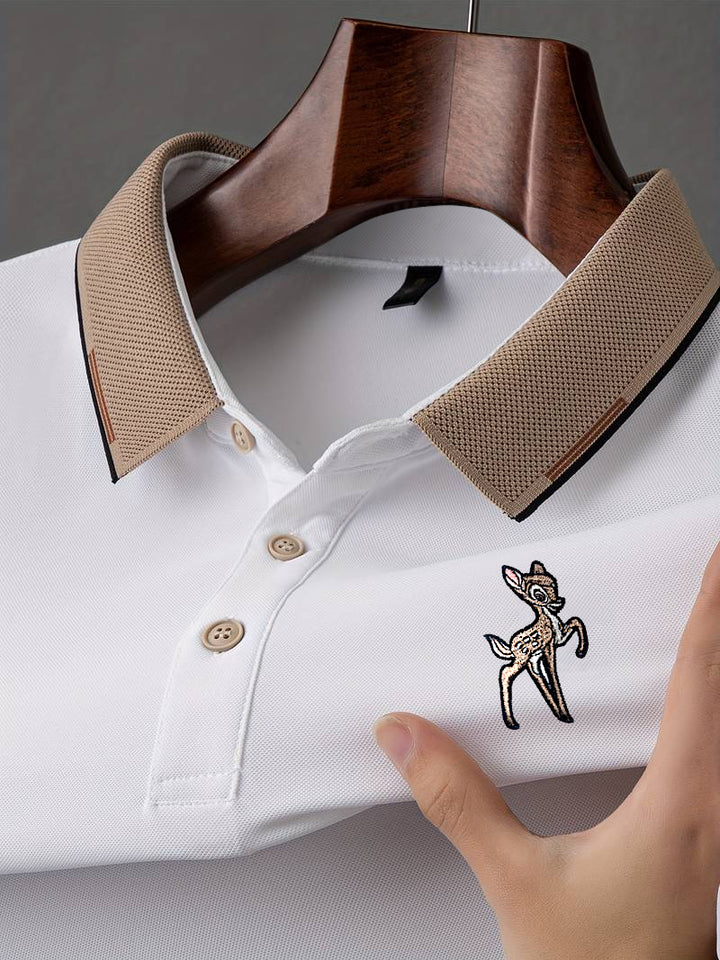 High Quality Embroidred Dear Men's Polo T Shirt