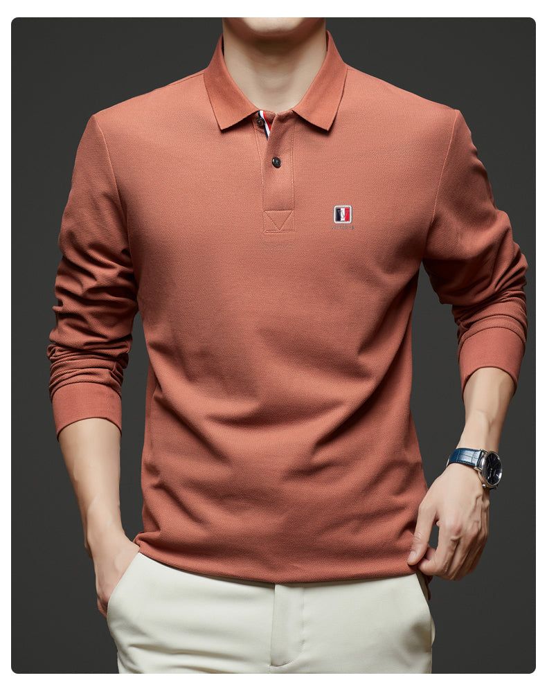 Premium Full Sleeved Men's Polo T-Shirt with Embroidered Logo