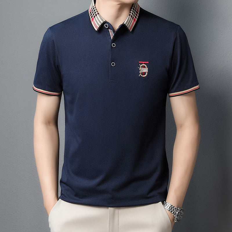 High end embroidered short sleeve POLO T-shirt for men's