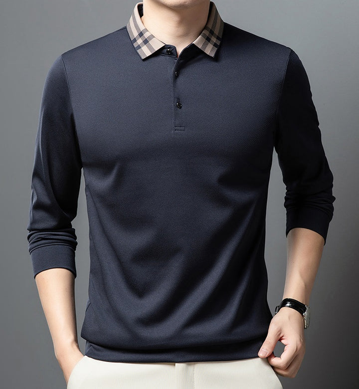 High quality long sleeve men's polo t shirt || flip collar || comfortable || casual