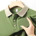 Collar Combination Polo Men T Shirt Short Sleeved Solid Color Breathable And Comfortable