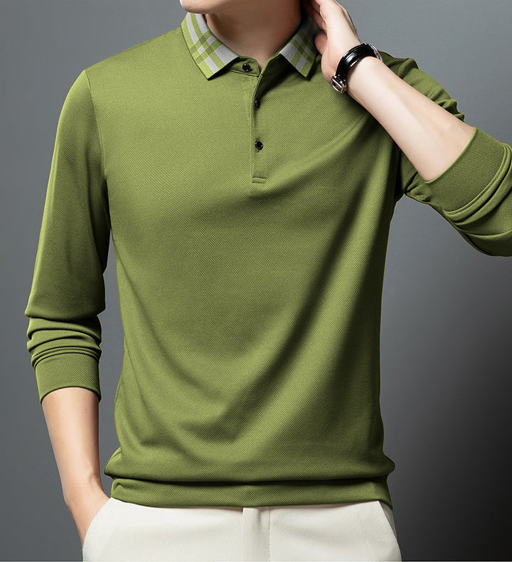 High quality long sleeve men's polo t shirt || flip collar || comfortable || casual