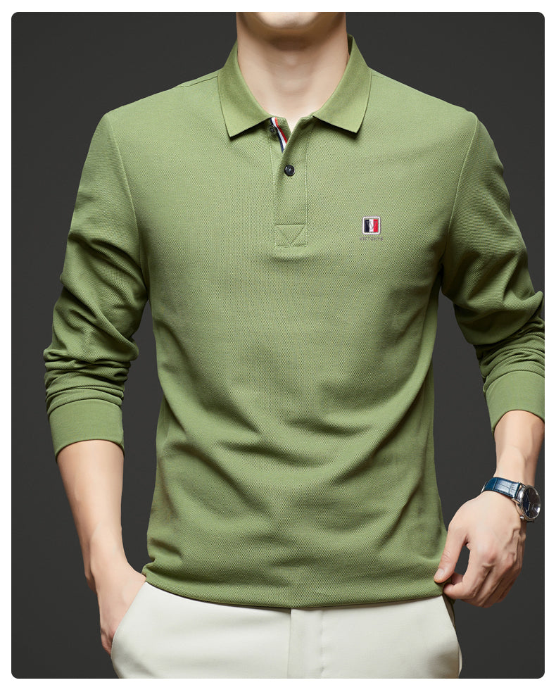 Premium Full Sleeved Men's Polo T-Shirt with Embroidered Logo