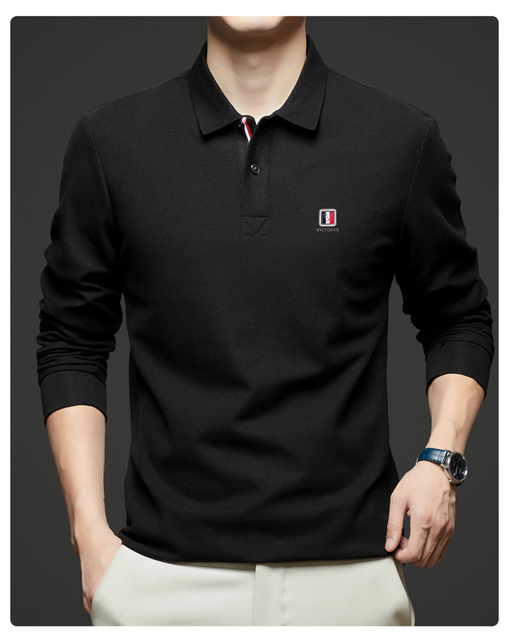 Premium Full Sleeved Men's Polo T-Shirt with Embroidered Logo