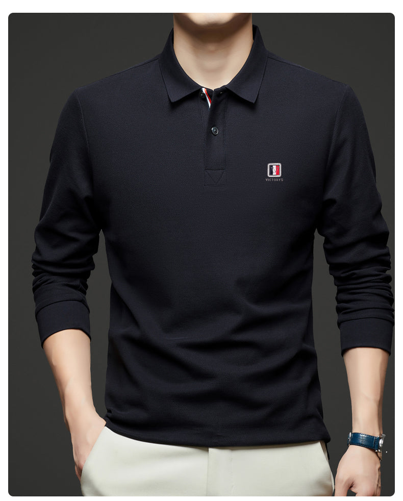 Premium Full Sleeved Men's Polo T-Shirt with Embroidered Logo