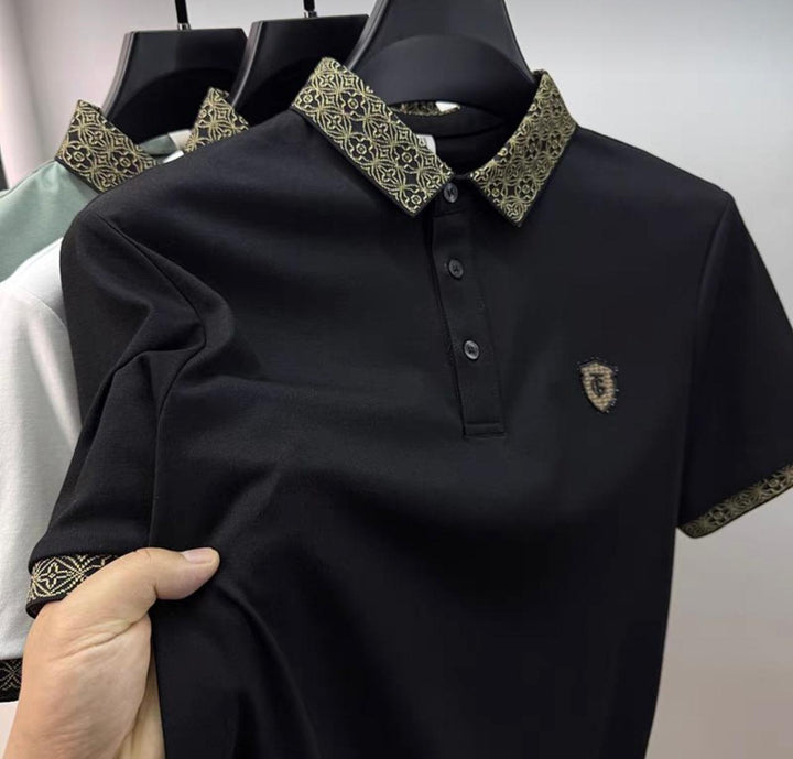 High end embroidered short sleeve POLO T-shirt for men's