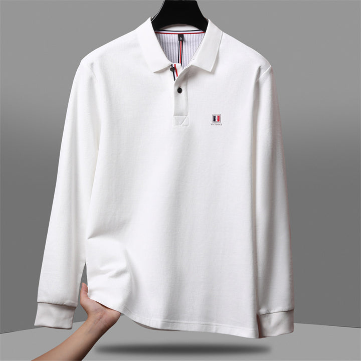 Premium Full Sleeved Men's Polo T-Shirt with Embroidered Logo