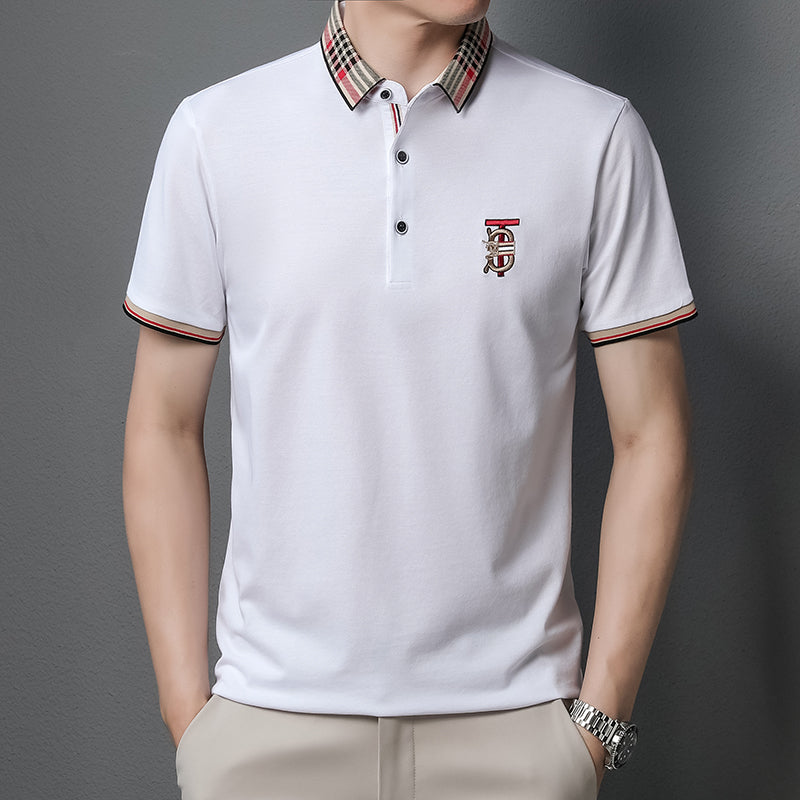 High end embroidered short sleeve POLO T-shirt for men's