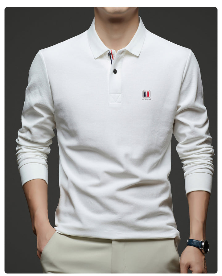 Premium Full Sleeved Men's Polo T-Shirt with Embroidered Logo