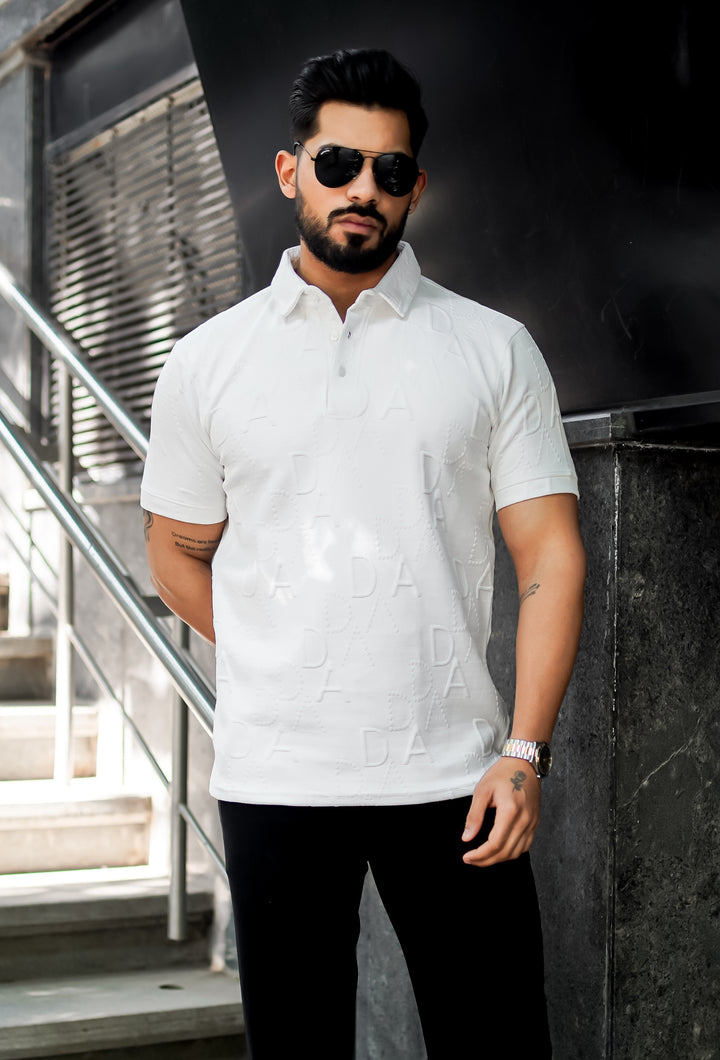 Weffi Embossed Premium Polo T Shirt - Half Sleeve