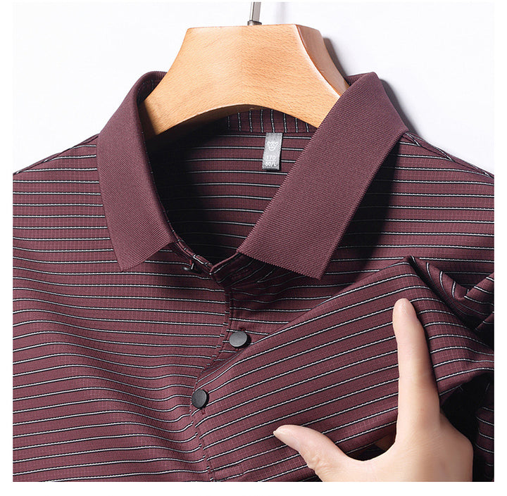 Striped short-sleeved high-quality casual Korean Polo T Shirt for men