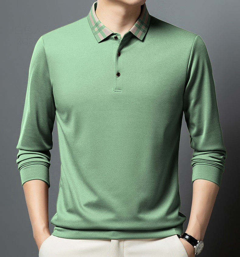 High quality long sleeve men's polo t shirt || flip collar || comfortable || casual