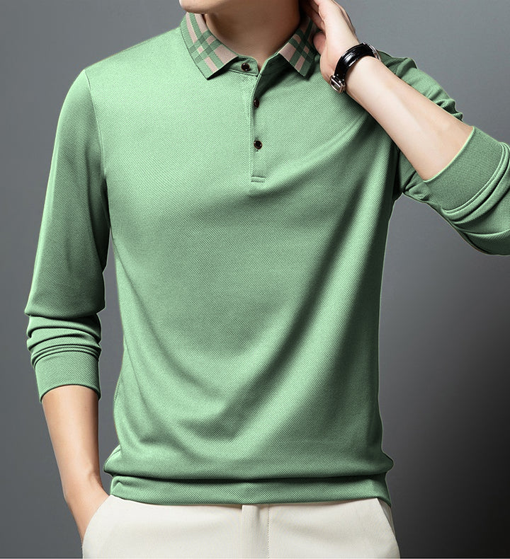 High quality long sleeve men's polo t shirt || flip collar || comfortable || casual